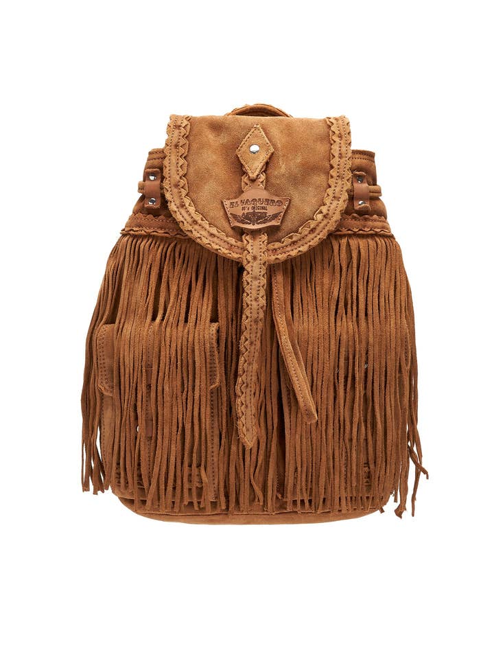 Mochila de Pele com Franjas Mermaid Silverstone Mou por atacado de El Vaquero Italy