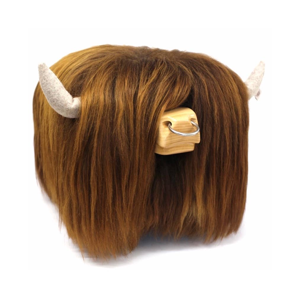 Tweed yourself - Vente Tabouret - Repose-pieds Highland Bull - CHESTNUT + anneau de nez4