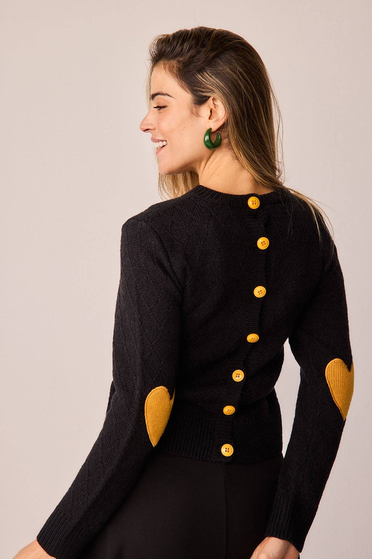 Smile - Wholesale Knit Sweater - Women's - Little Red Riding Hood Black Jersey3