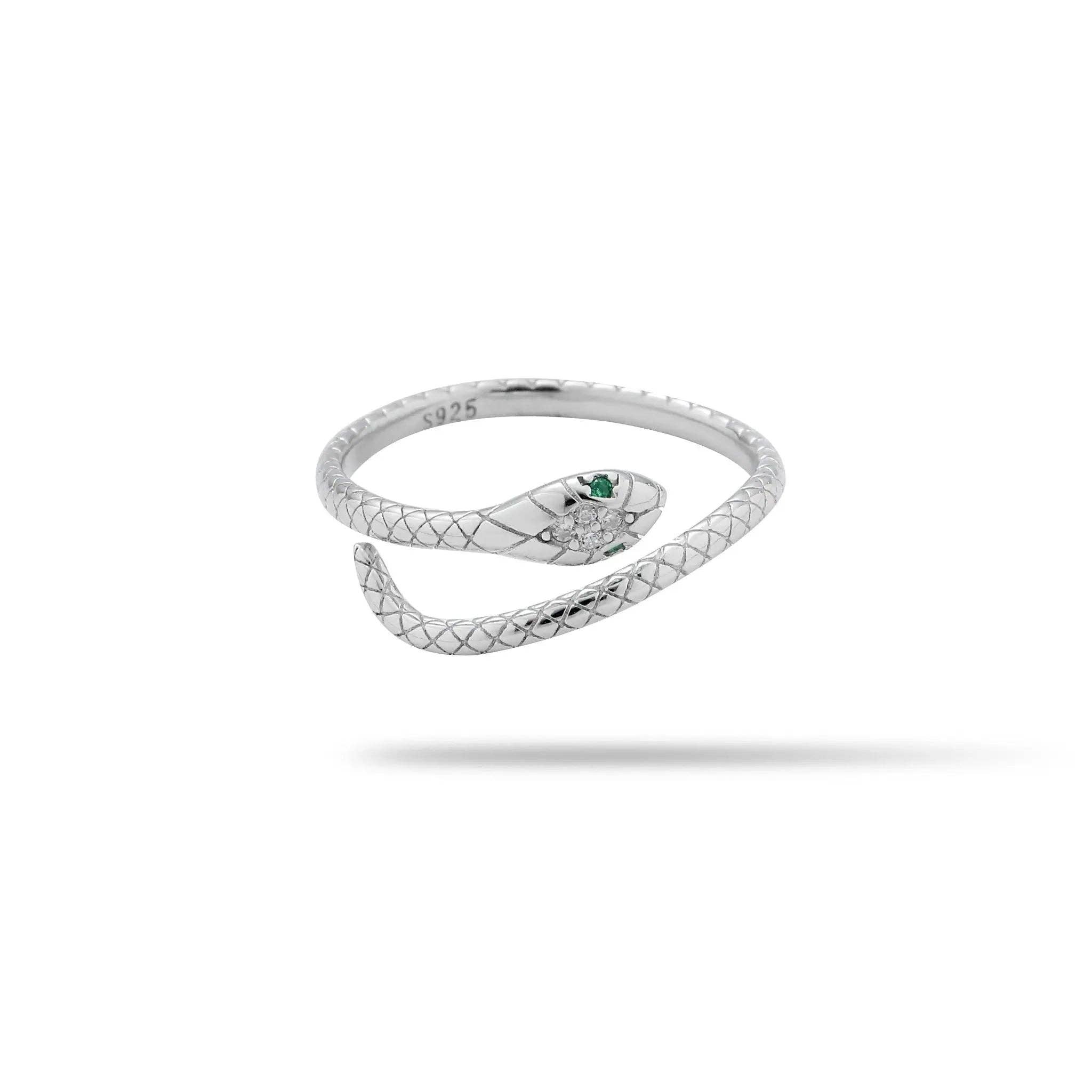 Moclein - Venta al por mayor Anillo de banda/apilable - Anillo Minimalista de Serpiente Plateado1