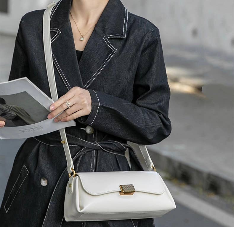 Sook Stainable – Engroshandel Skuldertaske – til kvinder – Ægte læder kuvert baguette taske9