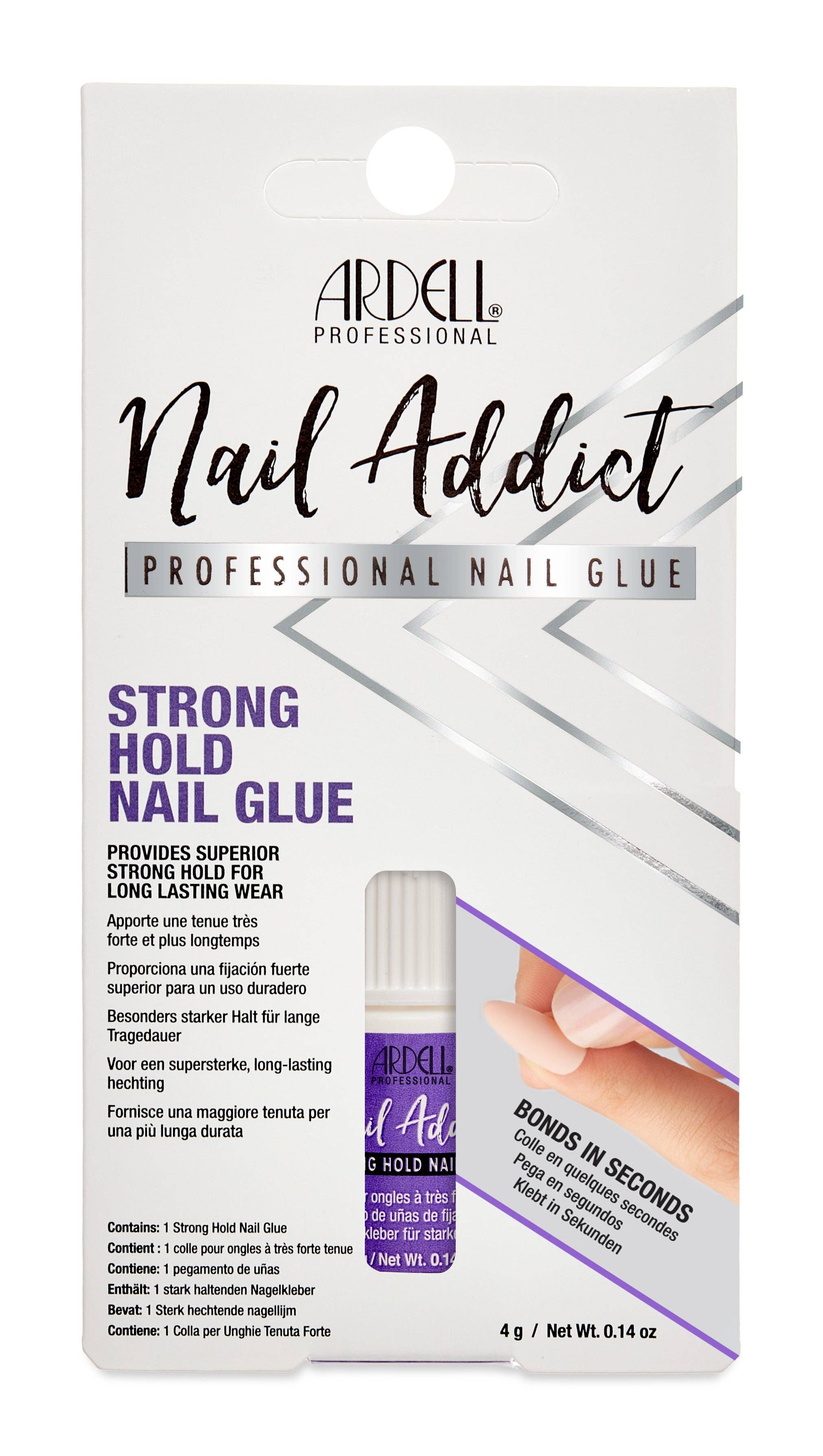 Beauty Goddess – Endurecedor/fortalecedor de unhas por atacado – Cola Ardell Nail Addict Strong Hold, 4g3