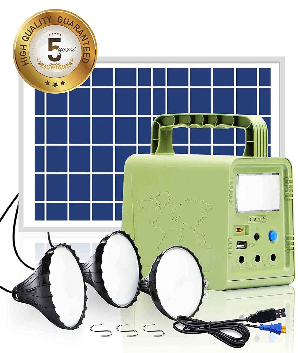 OutdoorSolarOutlet - Wholesale Portable Charger - Solar Generator - Portable Power Station for Emergency ,Solar Powered Generator With Panel Including 3 Sets LED Light1
