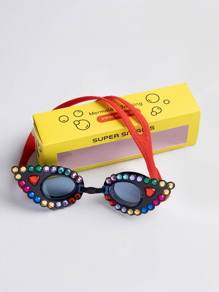 Occhialini da nuoto con gemme arcobaleno per la vendita all'ingrosso da parte di Super Smalls