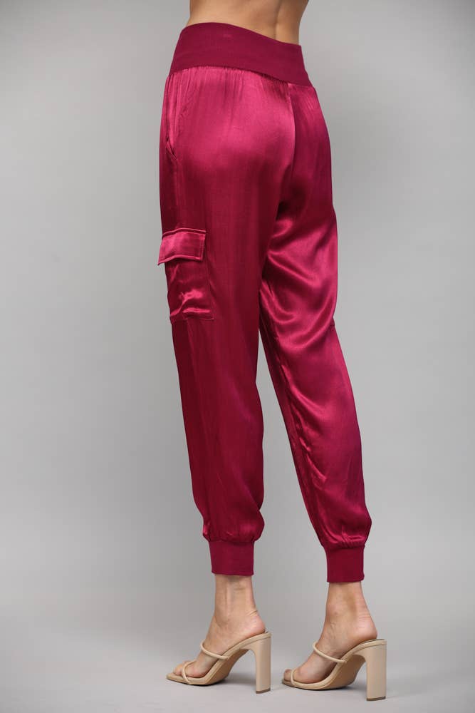 FATE - Wholesale Pants - Women's - SATIN CARGO JOGGER PANTS FP317632