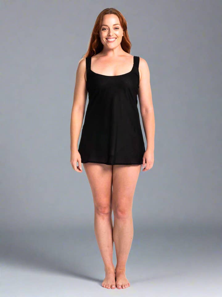 Sorrento Black Cotton Slip Long Top Length Fixed Straps for wholesale by Mozaic by Euro Dreaming