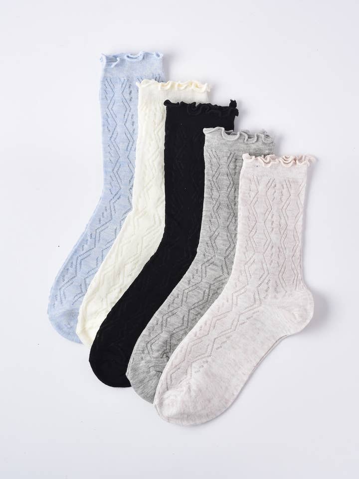 Rufia - Chaussettes Cheville à Bord Picot Uni pour la vente par Funkyrel® Atzbranding Limited