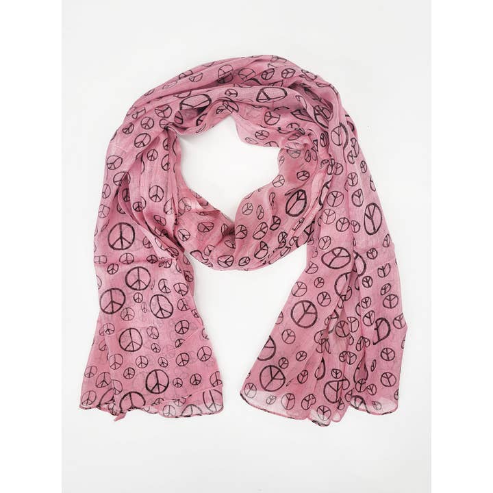 Raj Trading & Imports (USA) Inc. - Wholesale Scarf - Women's - Peace Sign Scarf