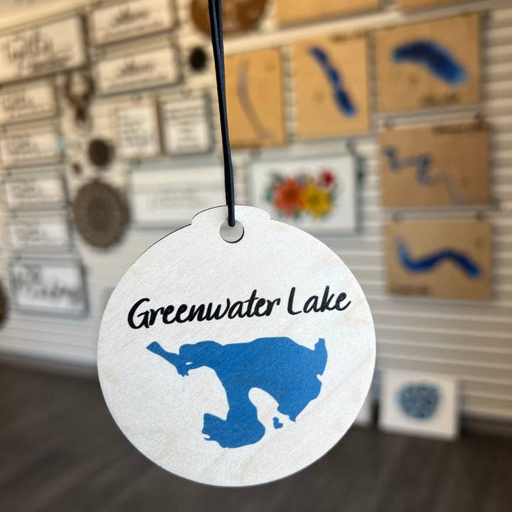 Greenwater Lake Ornament for wholesale by Sticks & Doodles