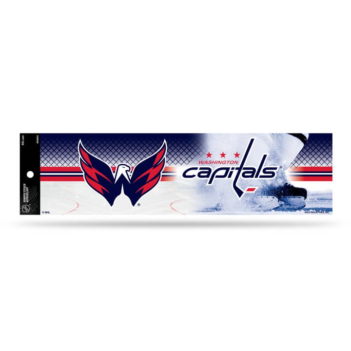 NHL Hockey Washington Capitals 3" x 12" Bumper Sticker for wholesale by Rico Industries