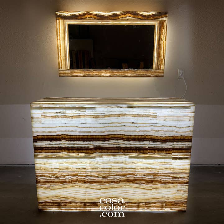 Barre en Onyx Zèbre Marron Incroyable pour la vente par Casa Color