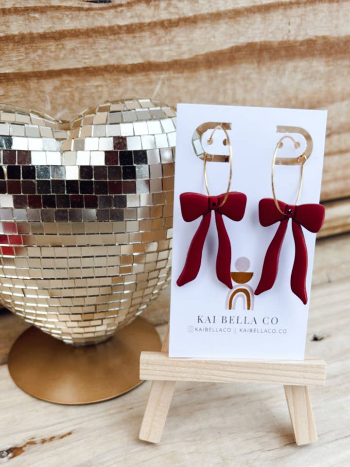 Valentine Bow on Hoops for wholesale by KaiBellaCo