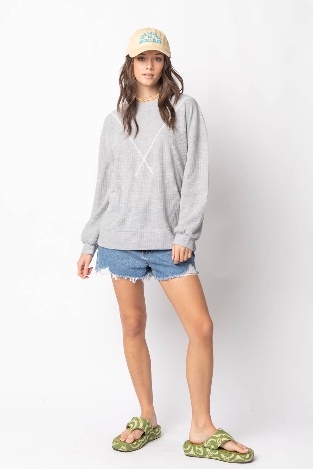 VERY J - Vente Haut en maille – femme - NT10897 Top en tricot côtelé au point en V21