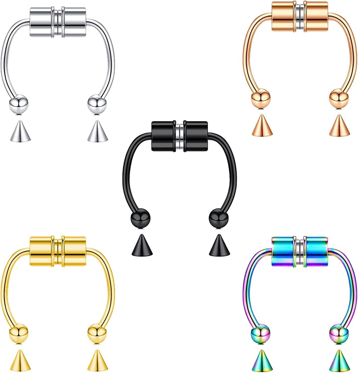 Gemscape UK - Venta al por mayor Aretes para la nariz - Anillo nasal magnético sin piercing en 3 colores10