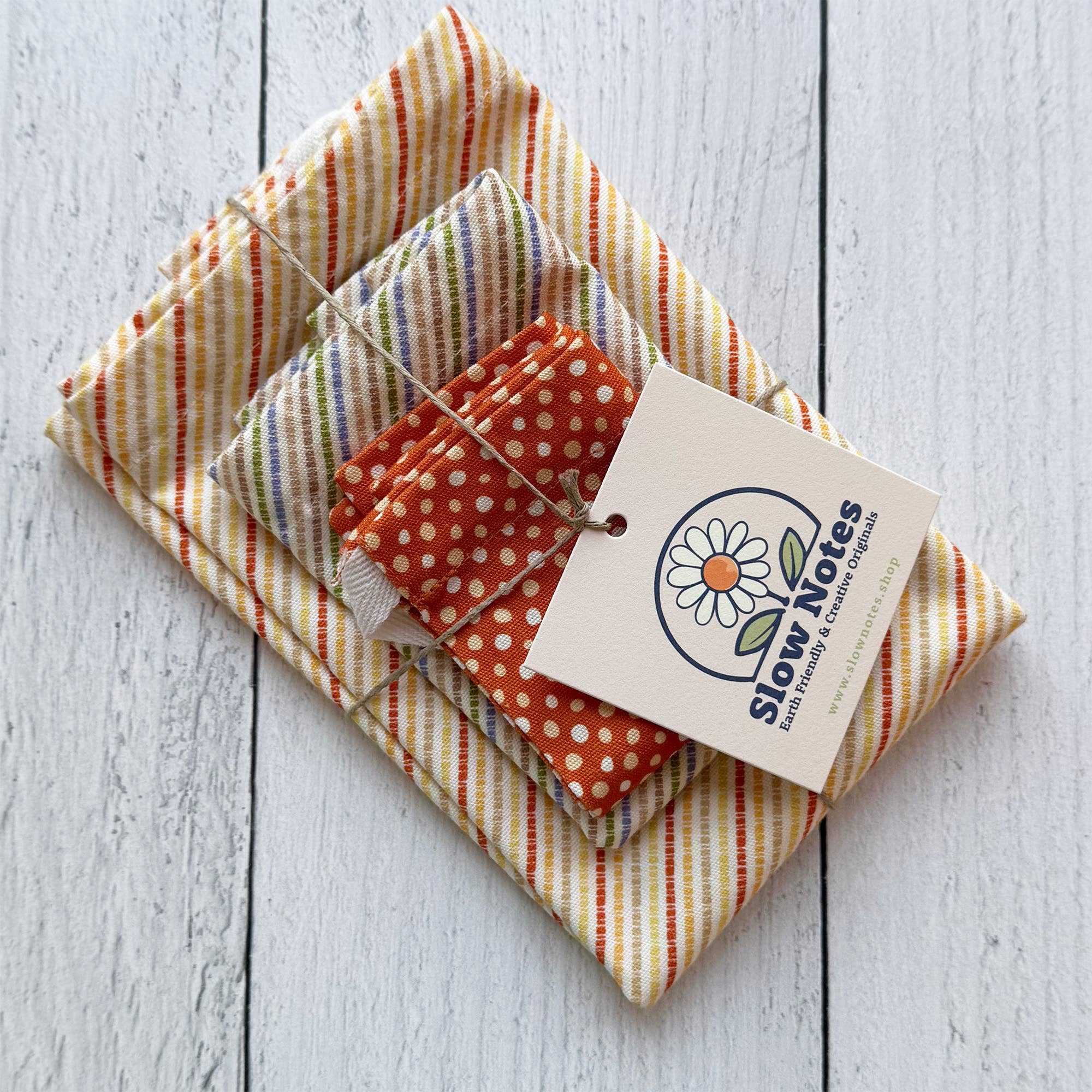 Slow Notes - Wholesale Gift Bag Set/Pack - Reusable Gift Bag Trio – 3-Piece Organic Cotton Set16