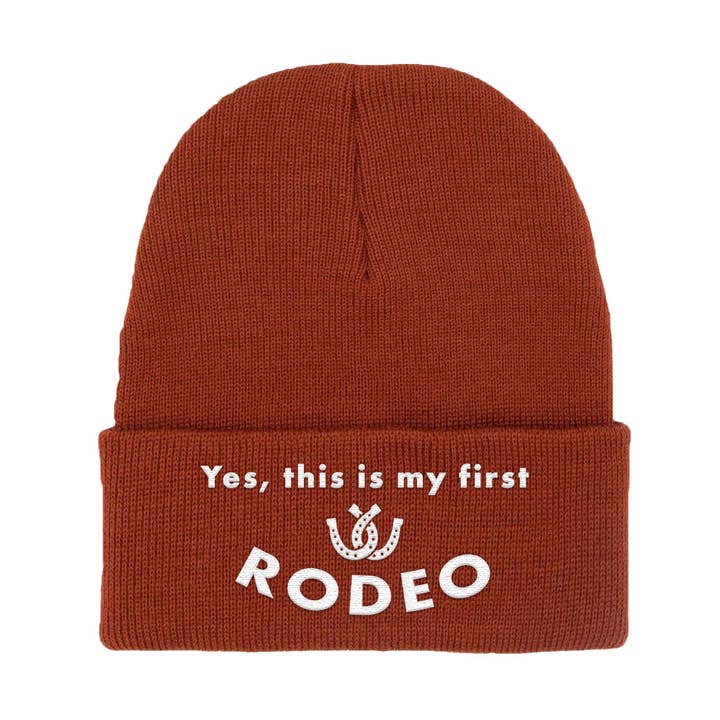 Yes, This is my First Rodeo - Embroidered Winter Beanie for wholesale by Calm Down Caren