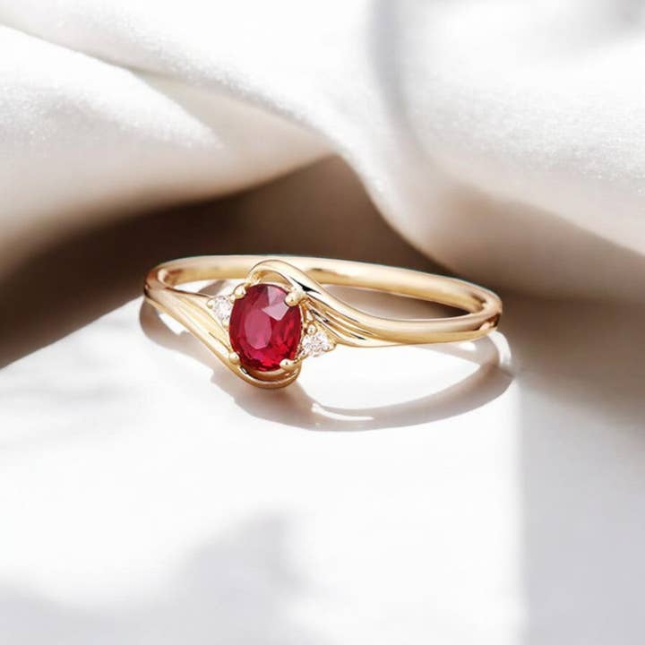 GEMPARA - Wholesale Engagement ring - 0.50CT Oval cut Ruby Ring1