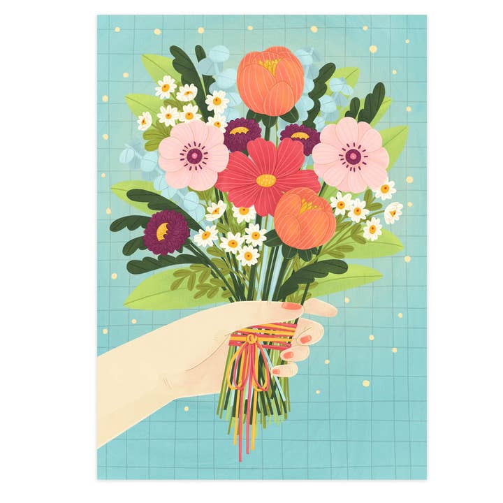 Tarjeta plegable "Flores para ti" para venta al por mayor de paruspaper. nutzfeine papeterie