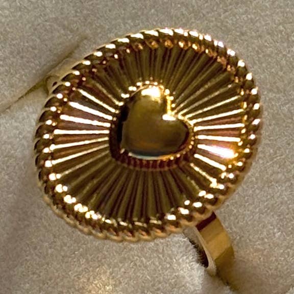 Ribbed Heart Ring for wholesale by Namaste Jewelry