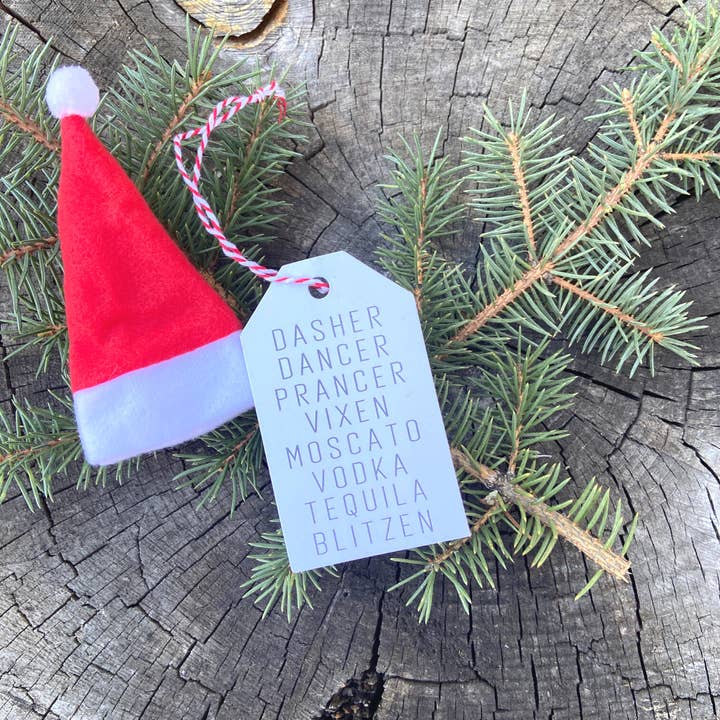 Skumps - Wholesale Gift Tag - Holiday Booze Gift Tag and Santa Hat Bottle Topper - 24 pack