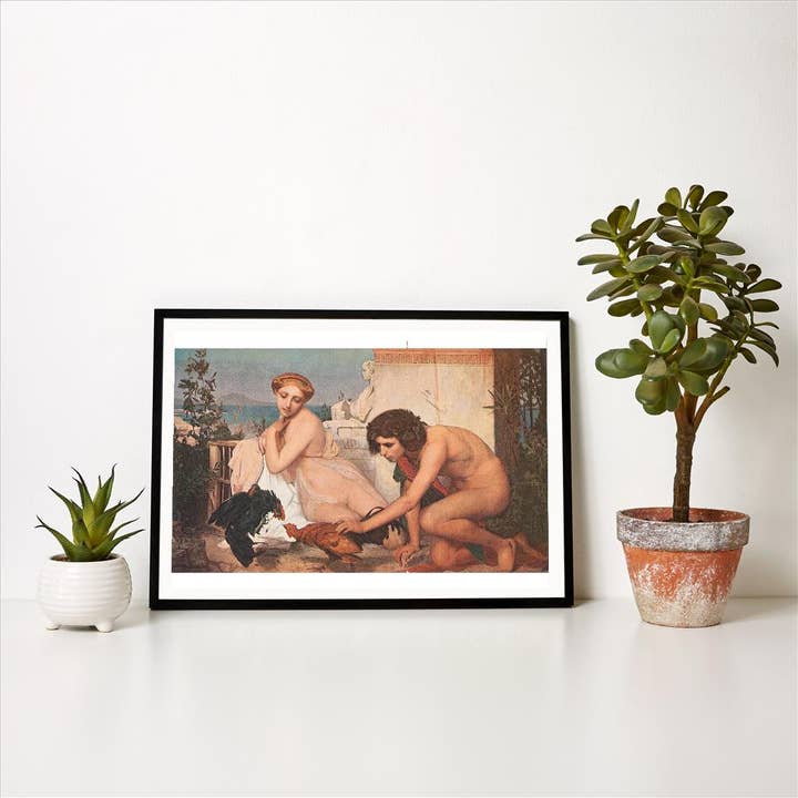 Found Image Press - Venta al por mayor Ilustración - Impresión de Arte AT-208 Pelea de Gallos al Desnudo1