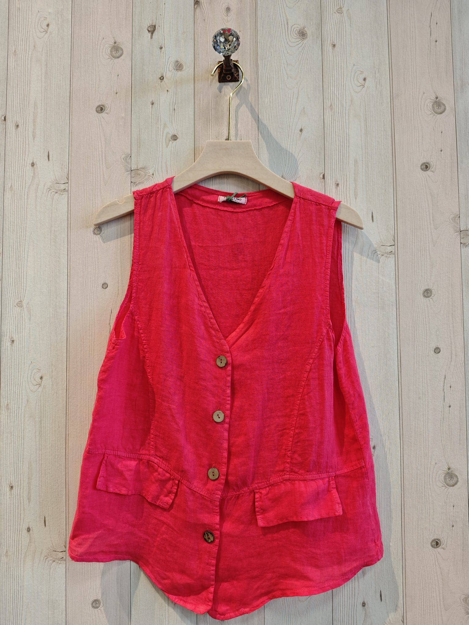 Linen & More - Wholesale Outerwear Vest - Women's - REF 17404 100% LINEN VEST0