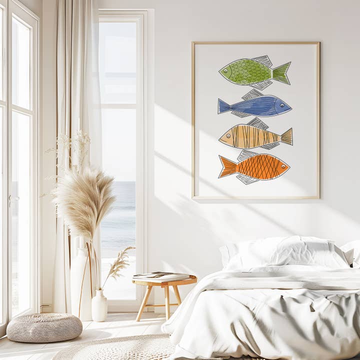 Impresión de Arte de 4 Peces para venta al por mayor de M Design Studio Gifts