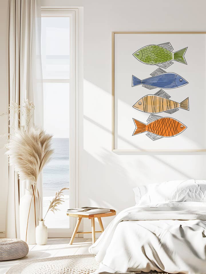 Impresión de Arte de 4 Peces para venta al por mayor de M Design Studio Gifts