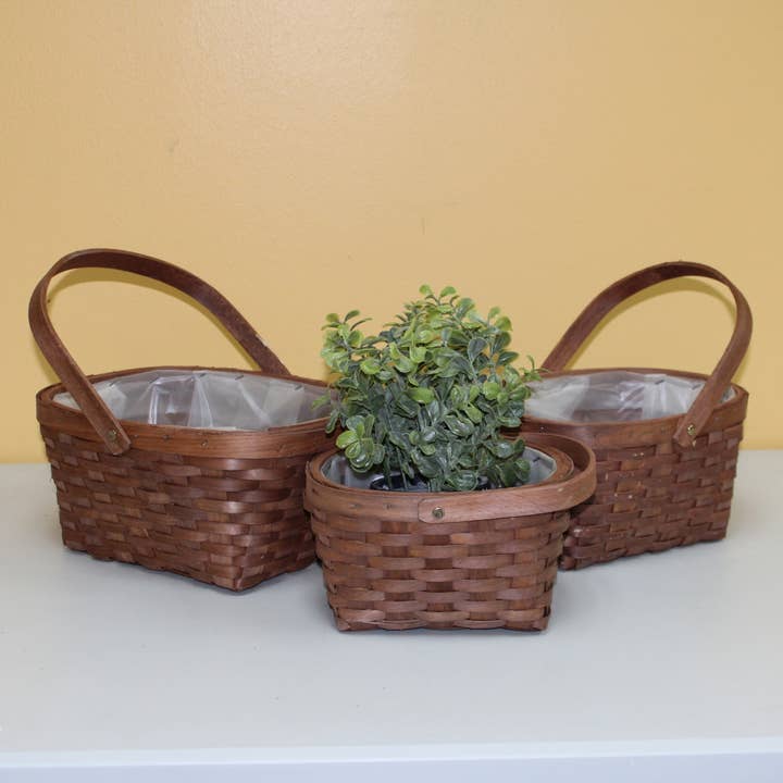 Flower Basket with waterproof liner,Set of 3 for wholesale by SWS BASKETS AND HOME DECOR