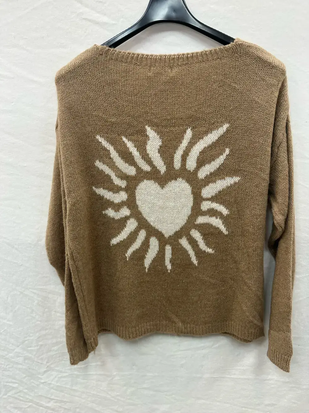 Mimi & Gogo - Vendita all'ingrosso Maglione tricot - Donna - Maglia A Motivi Soleggiata Sul Retro @35669_PulSoleil1