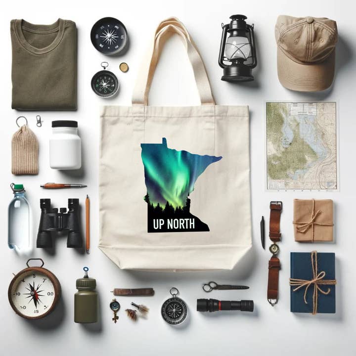 Up North Canvas Tote for wholesale by Fuzzy Loon Designs
