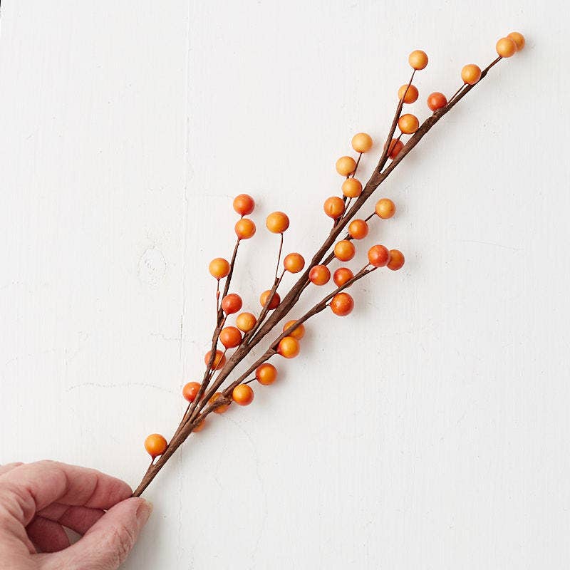 Factory Direct Craft - Wholesale Artificial Flowers - 17" Autumn Orange Artificial Berry Spray2