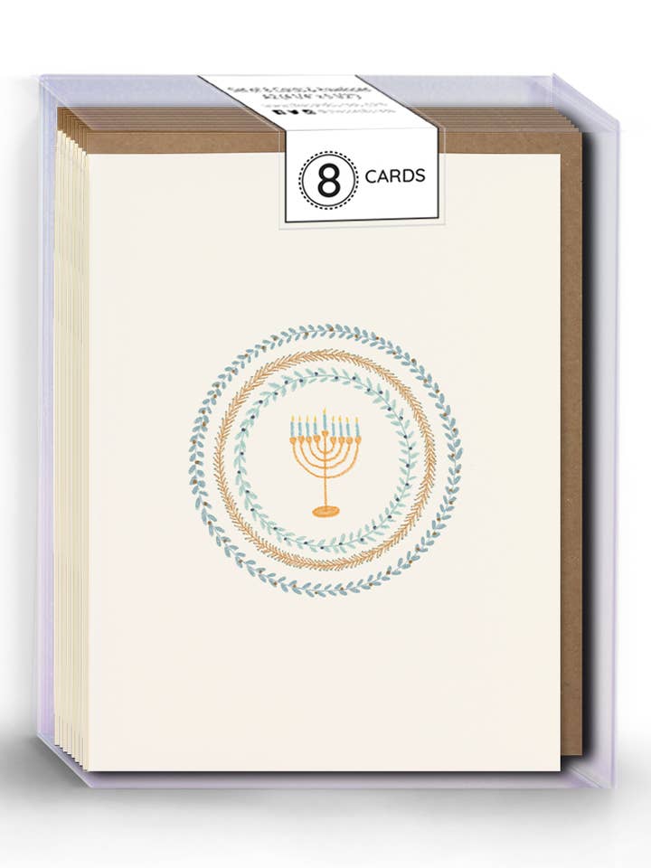 BOX SET - Classic Hanukkah Menorah Cards for wholesale by The Card Bureau