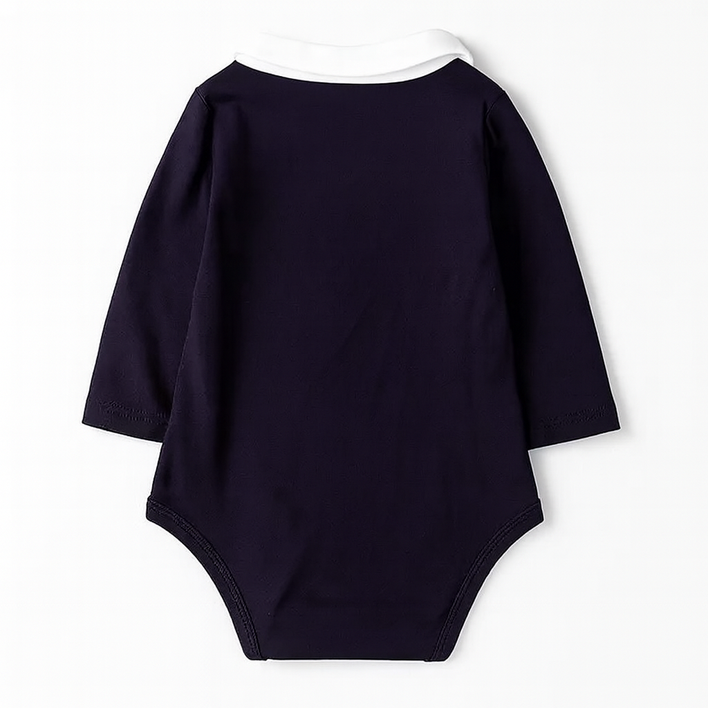 Fennco Styles - Wholesale Bodysuit (Non-Footed) - Baby - Navy Blue Tuxedo Cotton Baby Bodysuit1