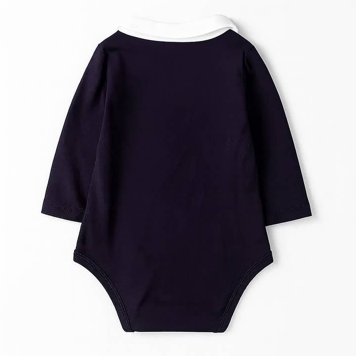 Fennco Styles - Wholesale Bodysuit (Non-Footed) - Baby - Navy Blue Tuxedo Cotton Baby Bodysuit1