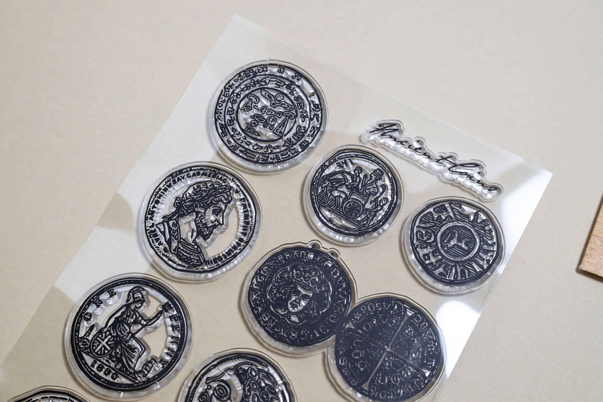 CoraCreaCrafts - Wholesale Rubber/Decorative Stamp - Ancient Coins Clear Stamp2