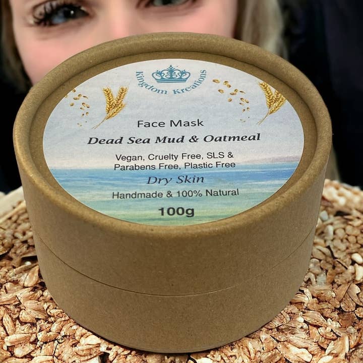 100% Natural Face Mask: Dead Sea Mud & Oatmeal for wholesale by Kingdom Kreations