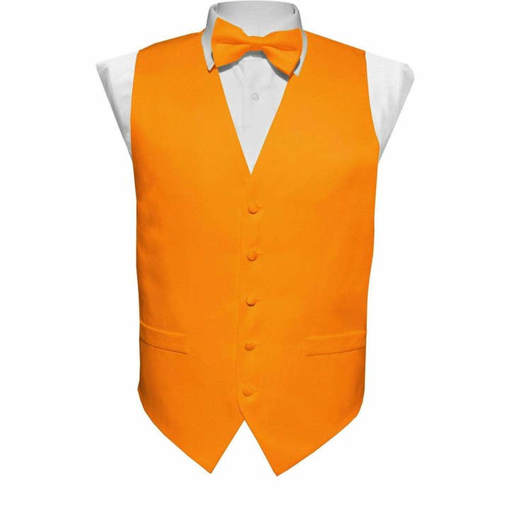 Dubal Brothers - Wholesale Suit Vest - Men's - Vittorio Farina Solid Satin Vest Set (Black Back) Var. 02 (Lime-Rose Gold) by Classy Cufflinks1