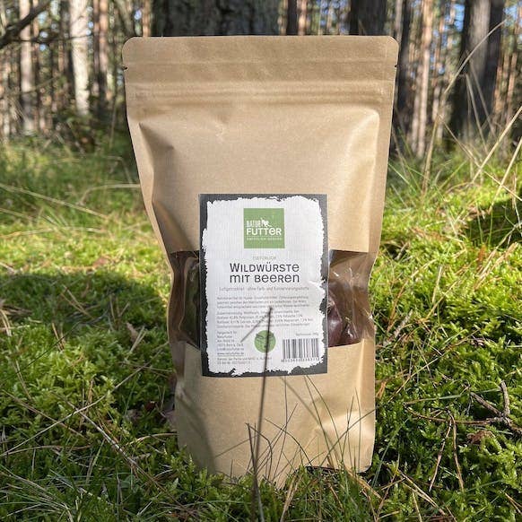 Naturfutter – snacks e guloseimas - Cão por atacado – Salsichas selvagens com frutas silvestres - guloseimas naturais1
