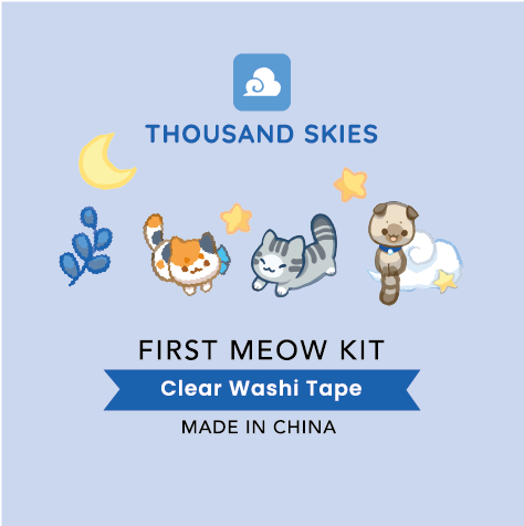 Thousand Skies - Wholesale Tape - PET Tape (Transparent) First Meow Kit - Kittens1