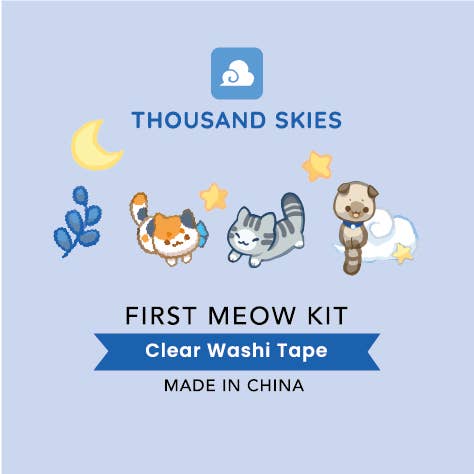 Thousand Skies - Wholesale Tape - PET Tape (Transparent) First Meow Kit - Kittens1