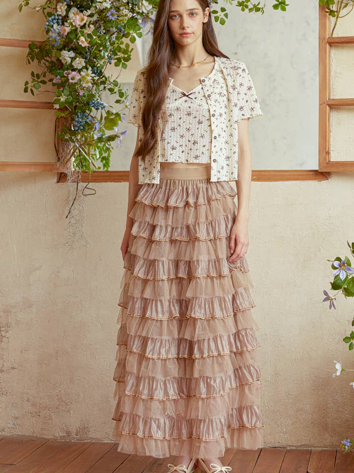 RP2940 - Karamellfarbener Tüll-Cascade-Rock für den Großhandel von ROSIE POSIE