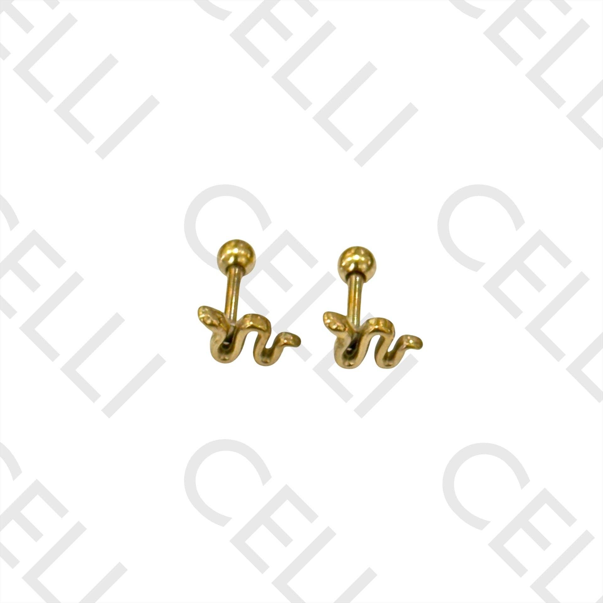 Celli Biju - Wholesale Single Earring - Steel Piercing - snake3