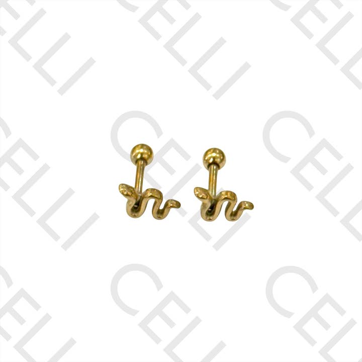 Celli Biju - Wholesale Single Earring - Steel Piercing - snake3