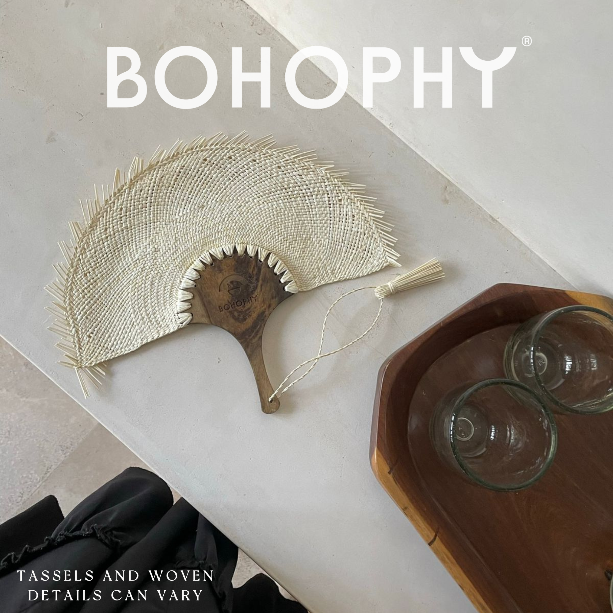 BOHOPHY - Wholesale Handheld Folding Fan - Zicatela Straw Hand Fan8