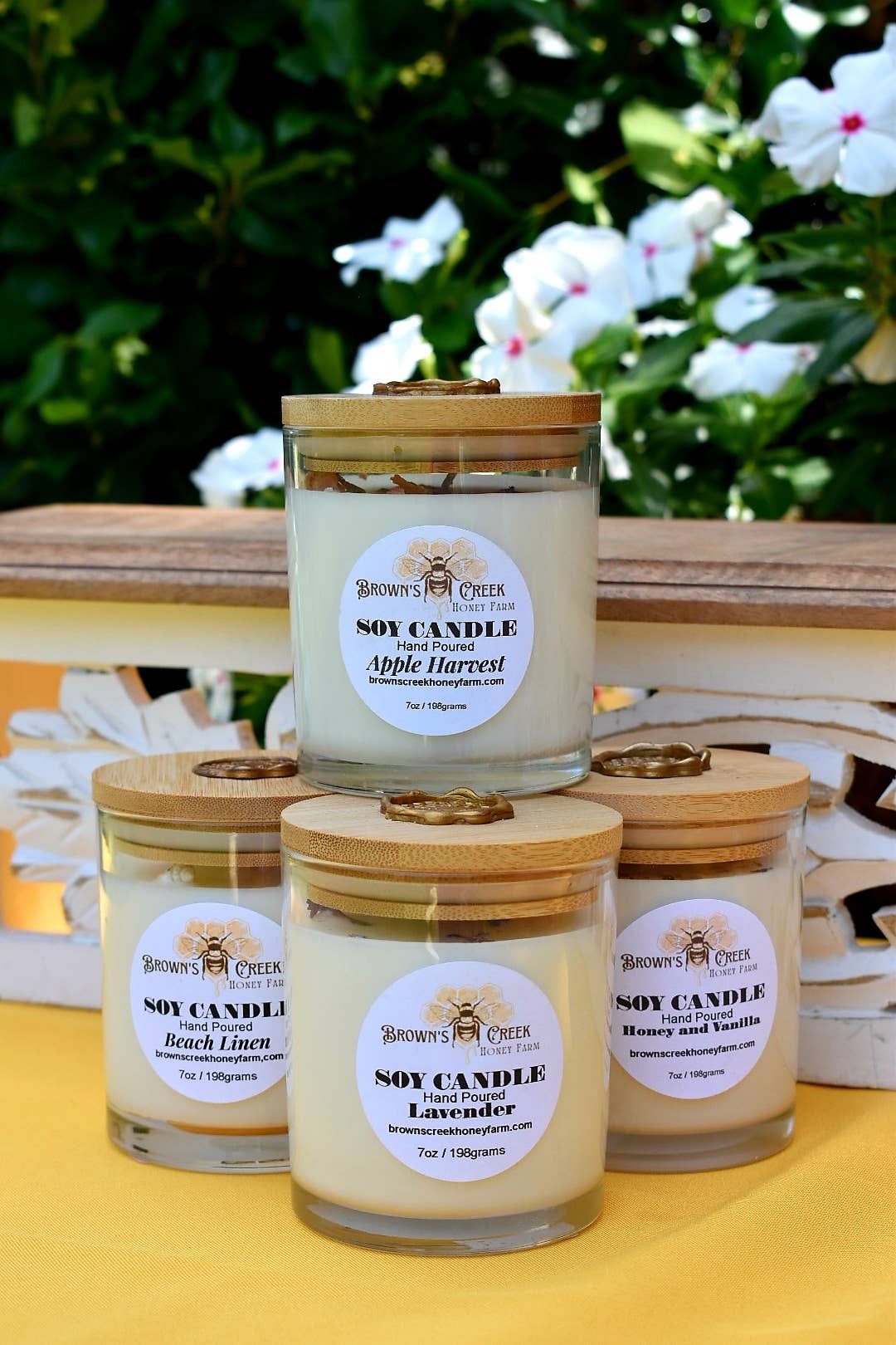 Brown's Creek Honey Farm - Wholesale Jar/Filled Candle - Glass Jar Candle with Lid and Bee Wax Stamp8