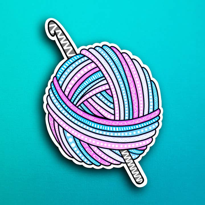 Crochet Sticker (WATERPROOF) for wholesale by Zenspire Designs