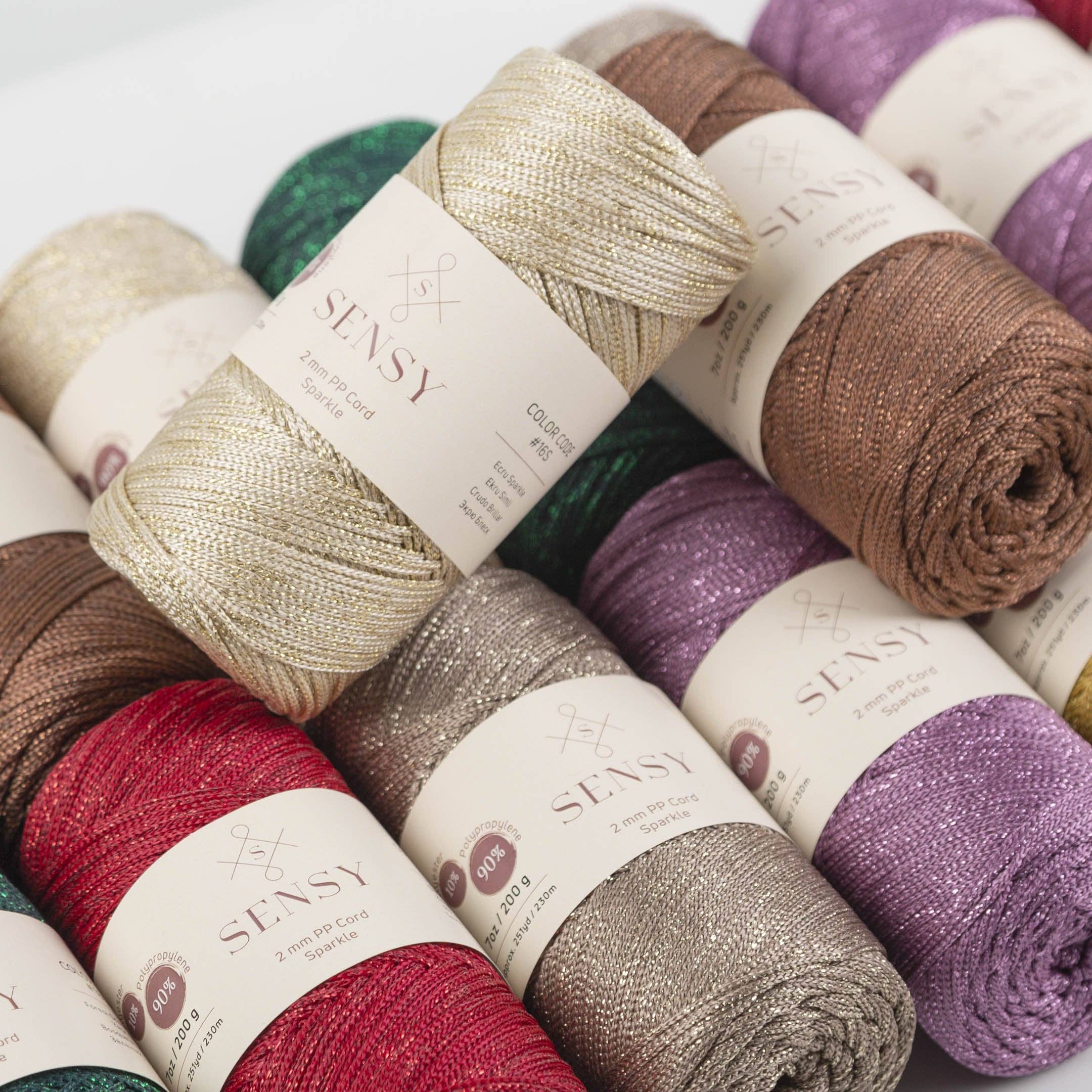 Sensy - Wholesale Yarn - Sensy Premium 2mm Sparkle - 251 yards 90% Polypropylene / 10% Polyester Macrame Cord21