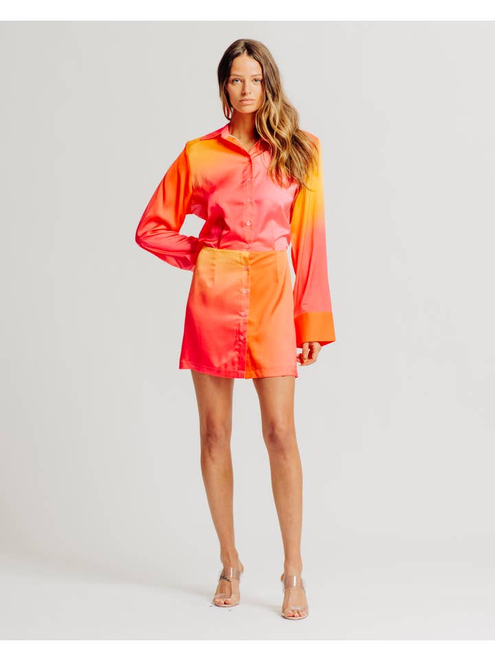 ORANGE MULTI JONES DRESS for wholesale on Faire2