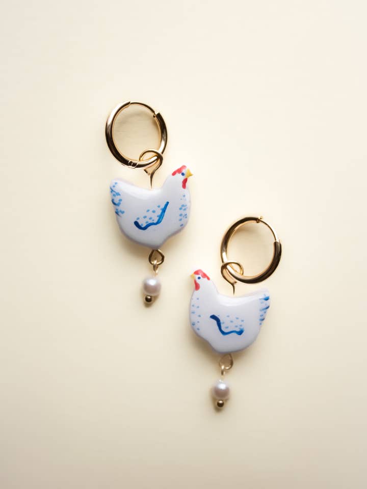Hand Painted Chicken Charms for wholesale by oliverandetta